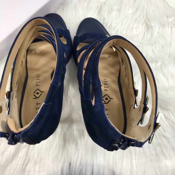Katy Perry "THE SUEDE STELLA" Navy Gold Heel - Picture 6 of 8